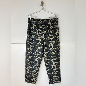 Anthropologie Amadi Green Floral Camo 100% Cotton Trousers NWT